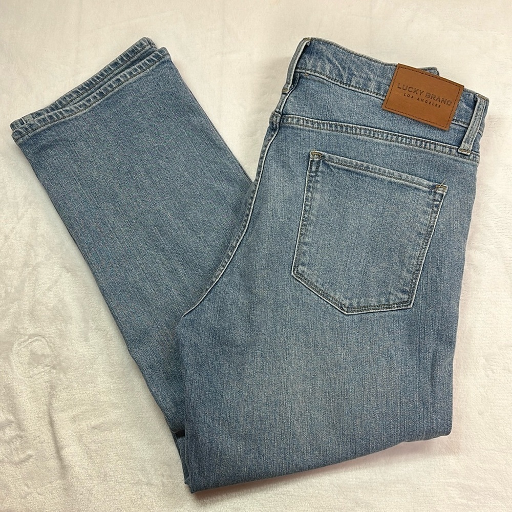 Lucky Brand Ankle Distressed High-rise Straight Zoe Mid-wash Denim Jean 12/31